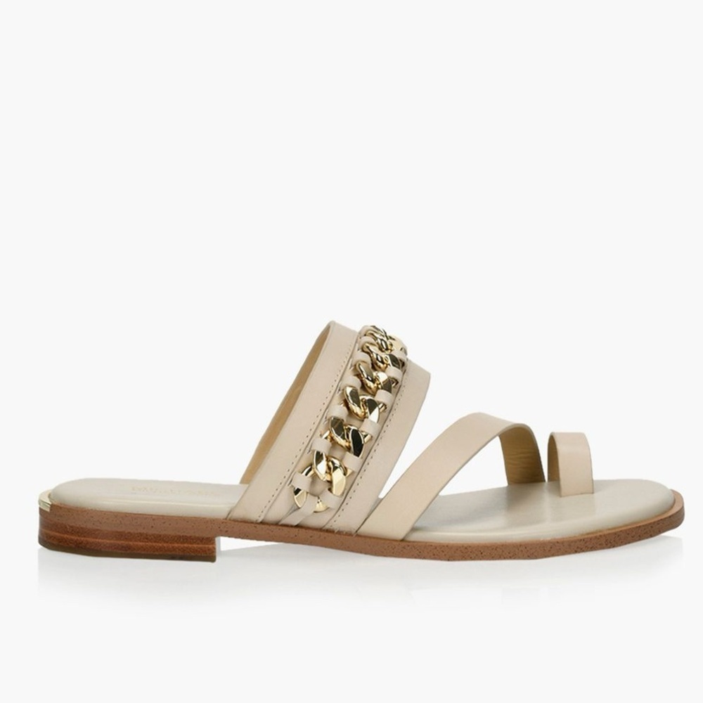 MICHAEL KORS Bergen Leather Flat Sandal Size 10